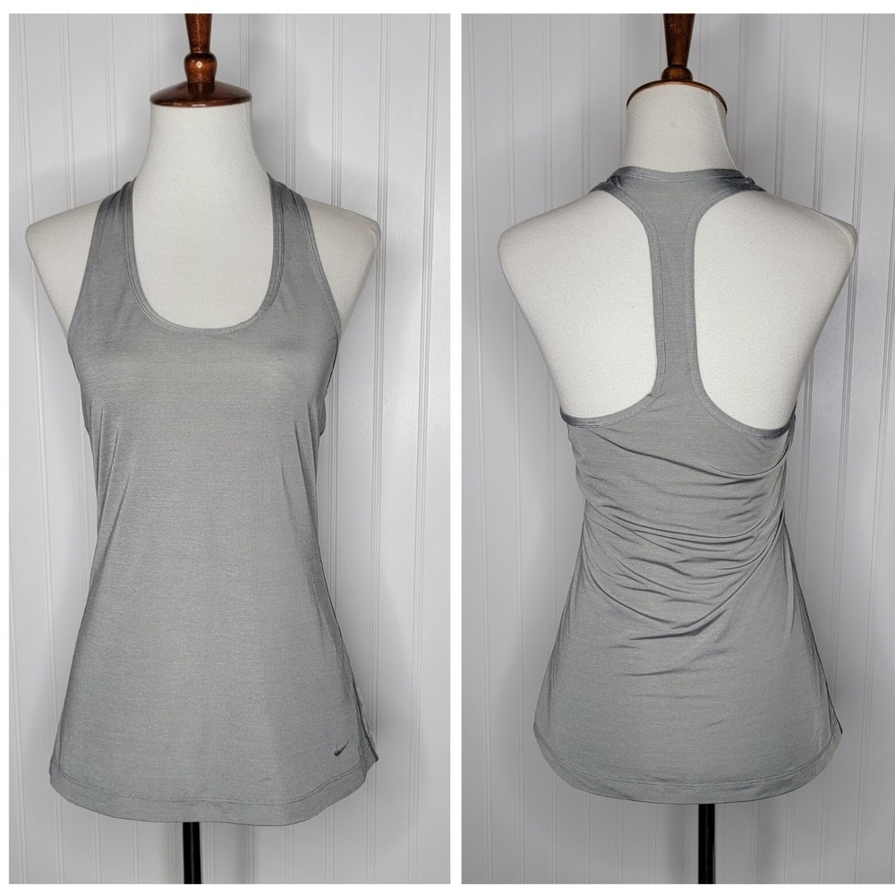 Nike Pro Racerback Fitted Tank Women's Size Small Silver Gray